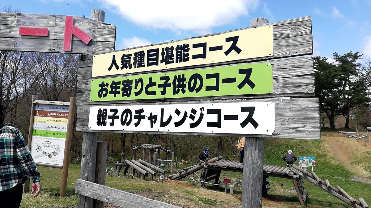 秋田県立中央公園のアスレチックのコースとまわり方のコツ 秋田の子連れランチや遊び場紹介 めんちょこりん